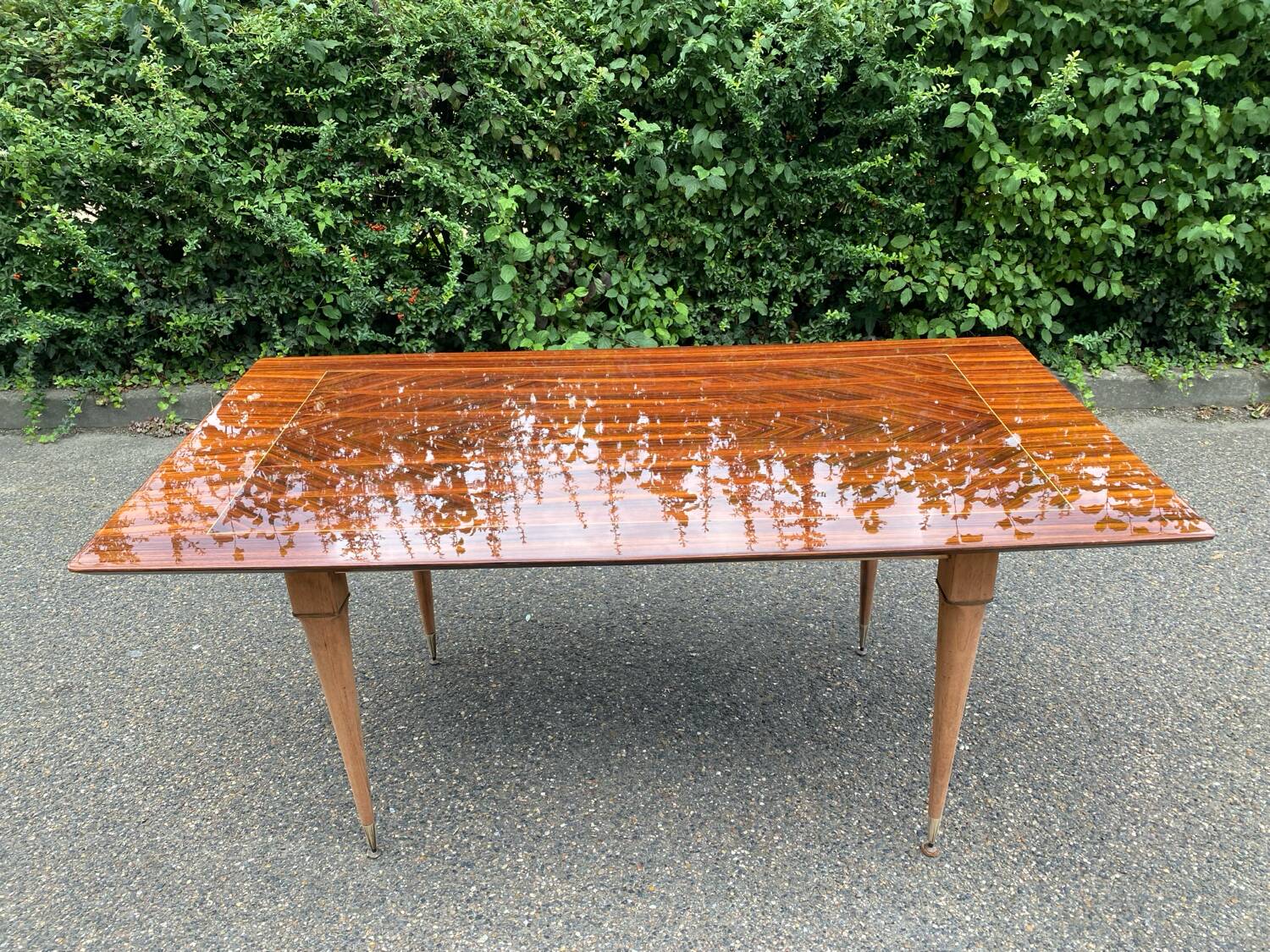 Table à manger scandinave extensible vintage palissandre rénovée en bois massif brut