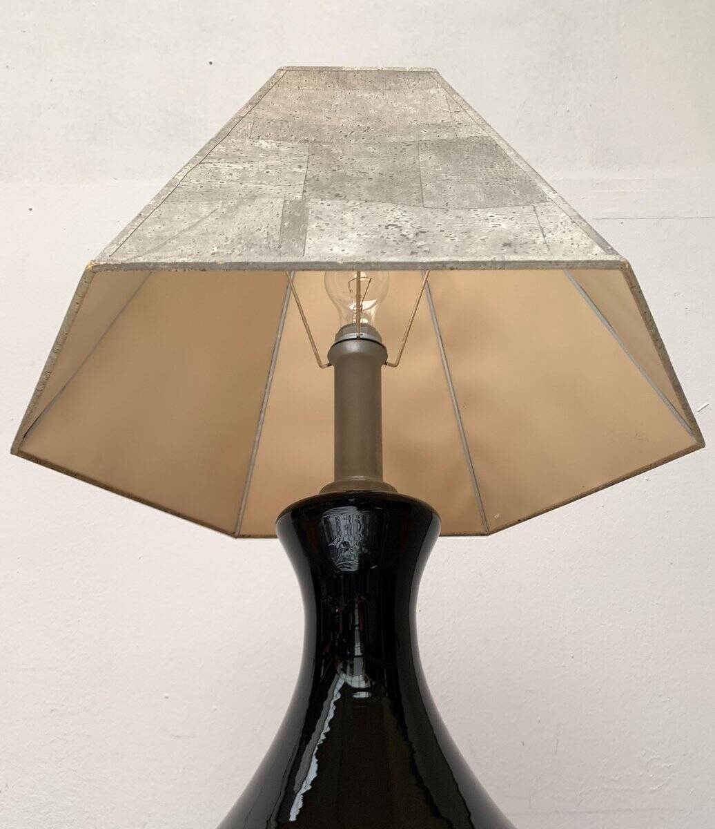 Floor or table lamp in German glass and synthetic cork in M Design style by Ingo Maurer, 1960s.