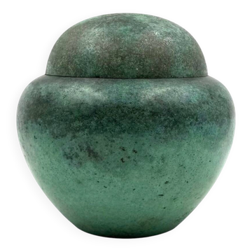 Art Deco green vase / potiche Ikora series, Paul Haustein, WMF Germany ca.