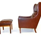 Leather armchair, Denmark, 1960
