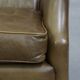 Olive Green Cowhide Leather Armchair