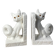 Pair of vintage stone cat bookends