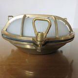 Brass porthole wall lamp