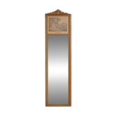 Louis XVI style trumeau mirror in carved wood