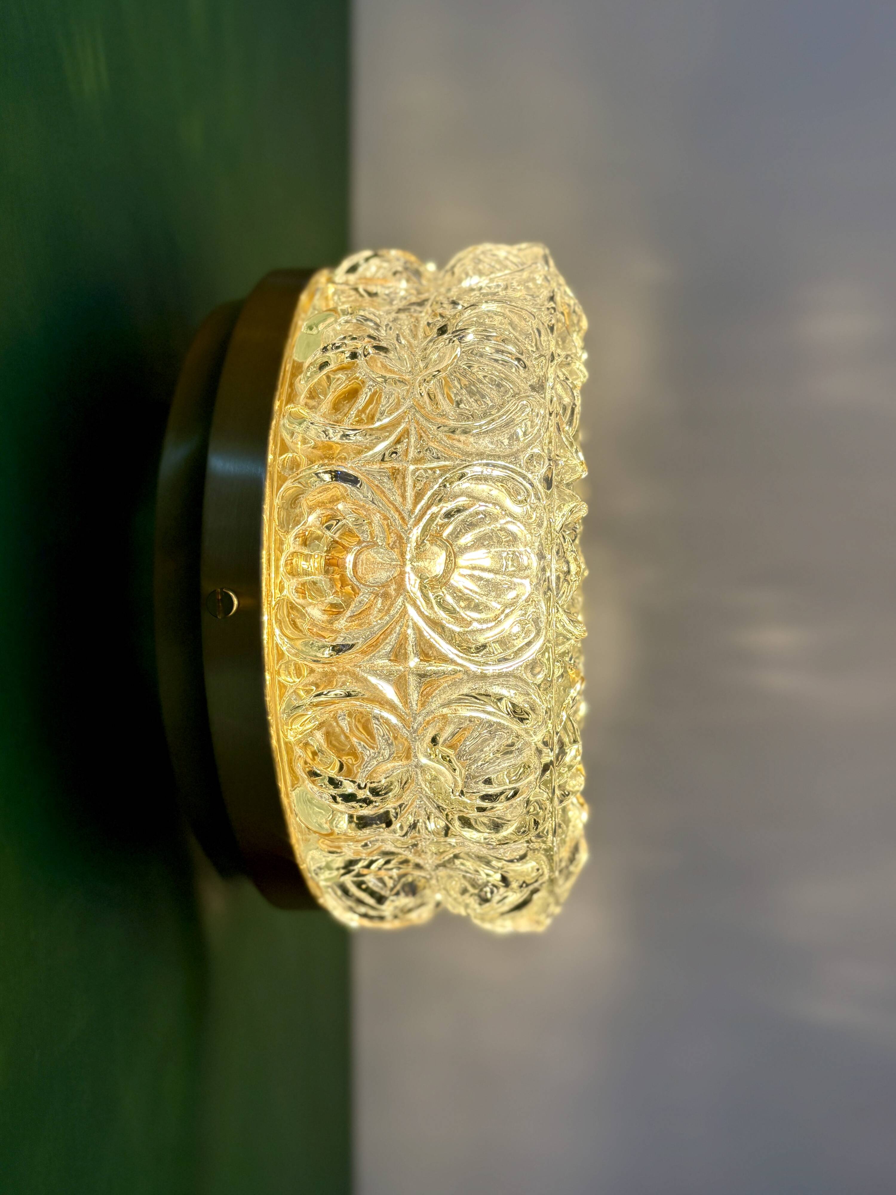Vintage moulded glass wall or ceiling light globe