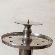 XXL vintage Art Deco candlestick - Chrome brass - Classic shape - Italy 1930s
