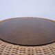 Table mushroom en rotin et verre