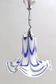 Blue & White Murano Glass Bell Pendant Ascribable to Mazzega, Italy, 1970s