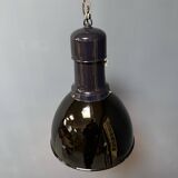 Large black enamel Bauhaus factory lamp