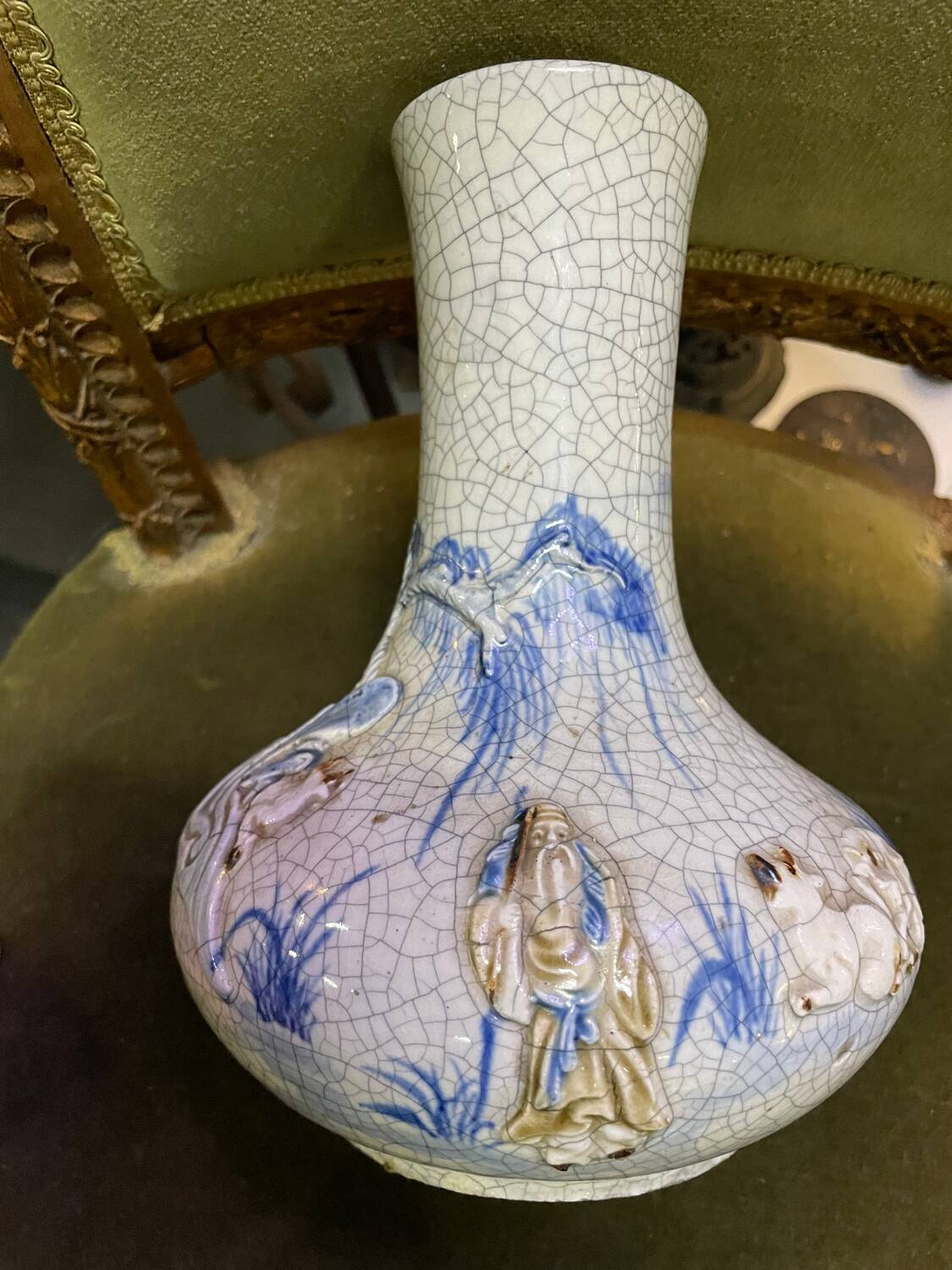 Vase porcelaine craquelé XIX