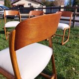Set of 4 Baumann sled chairs with restored seats