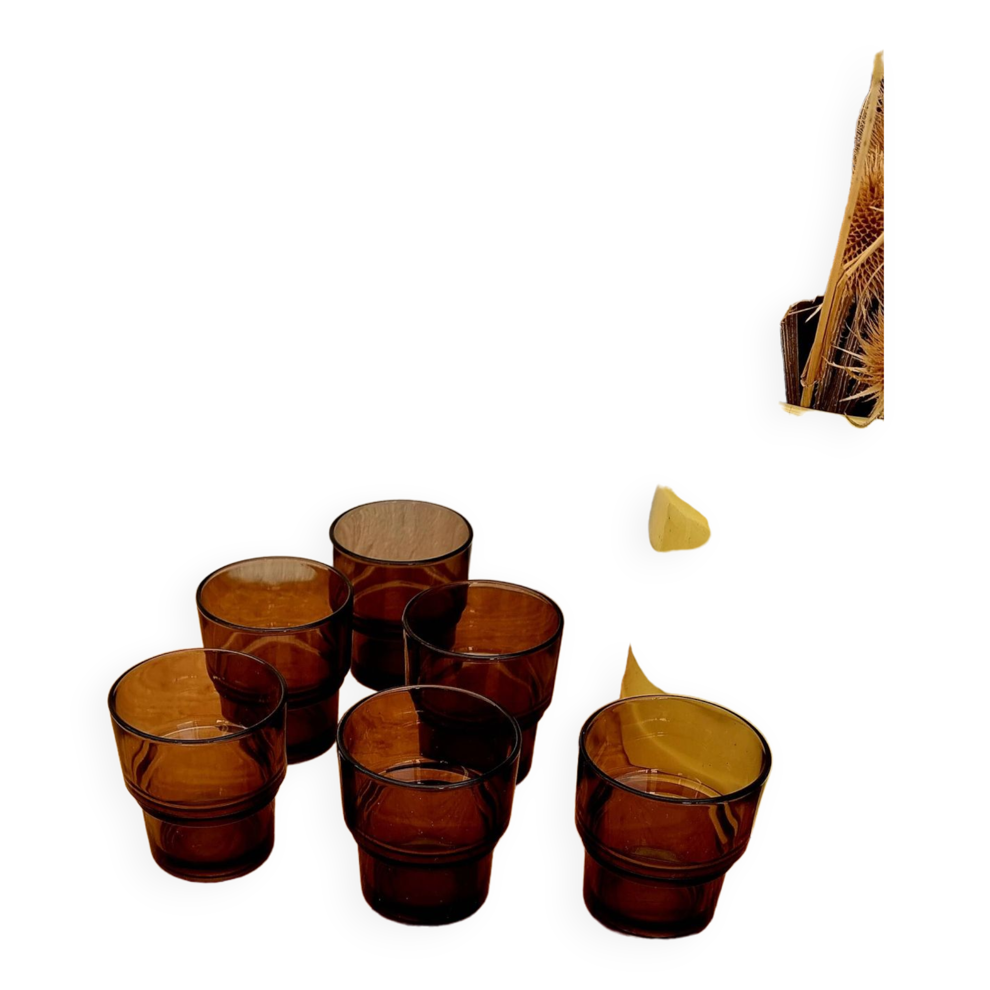 Lot de 6 verres à eau Vereco vintage