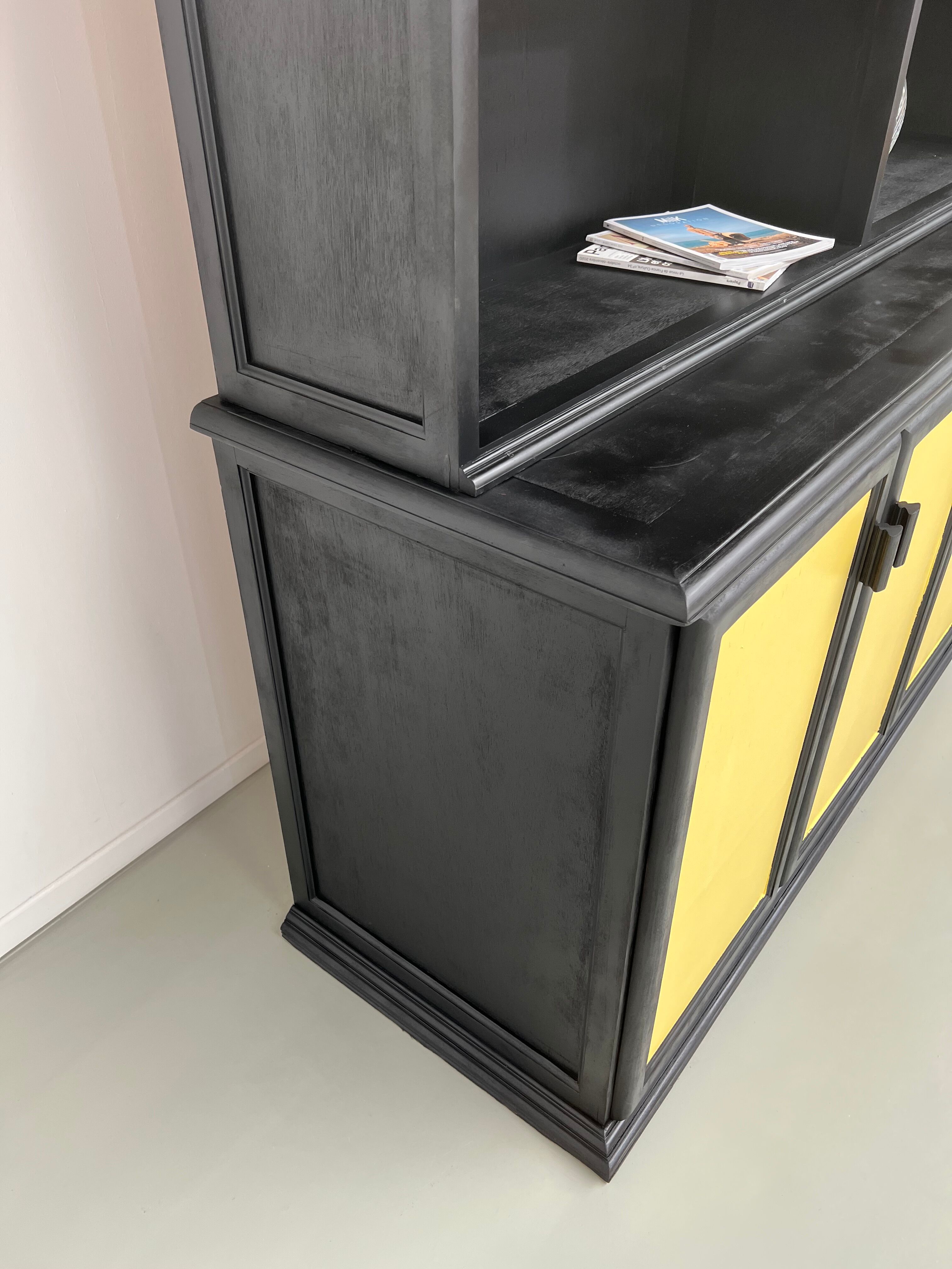 Sideboard 2 bodies, XXL format, old wooden school furniture