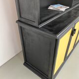 Buffet 2 corps, format XXL, ancien meuble d'école en bois