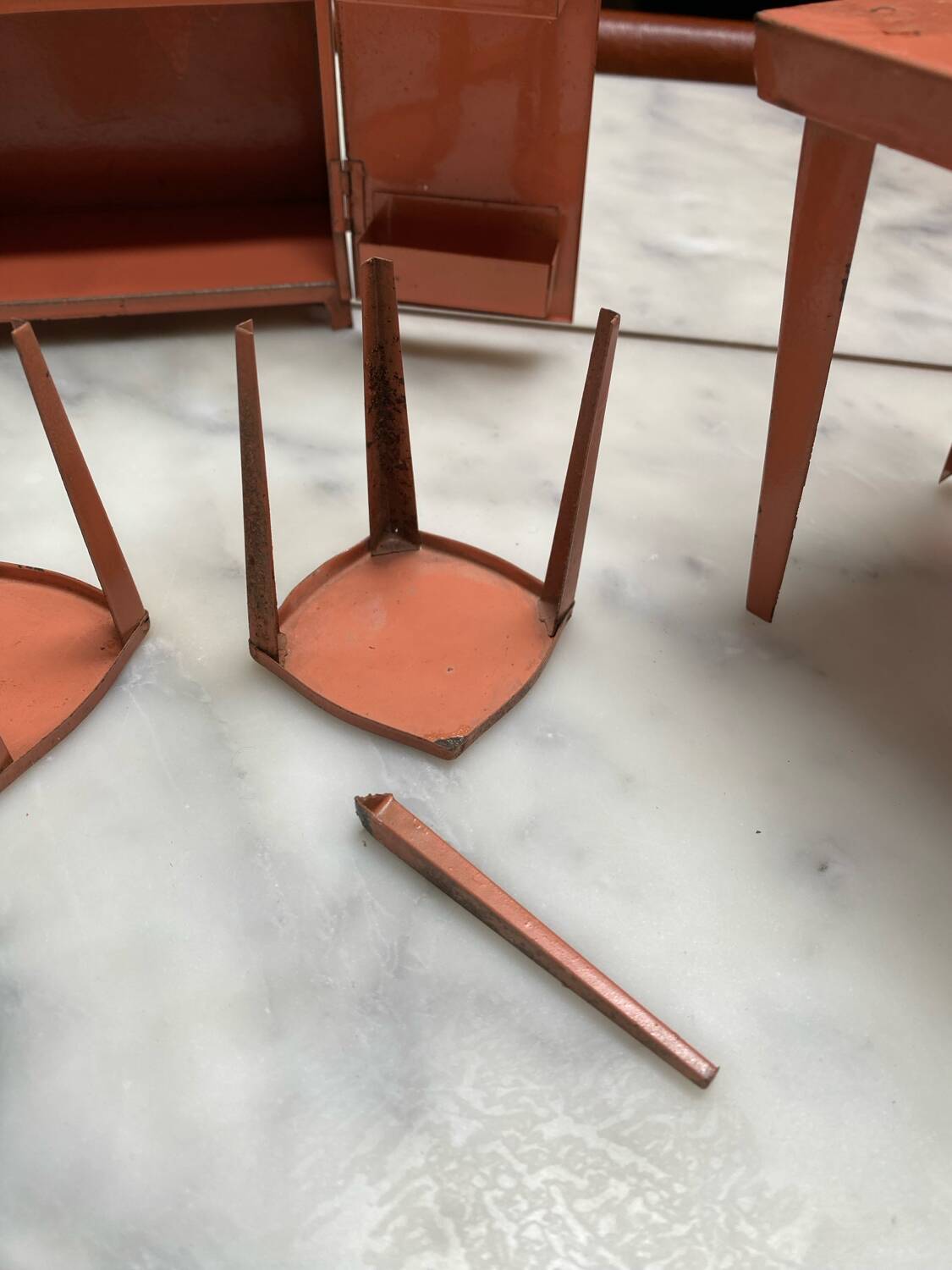 Old metal doll furniture from the 50s