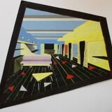 1950s shop fitting project - large original gouache - 1955 -