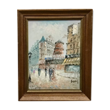 The Moulin Rouge seen from Boulevard Clichy Oil on canvas signed Burnett