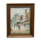 The Moulin Rouge seen from Boulevard Clichy Oil on canvas signed Burnett