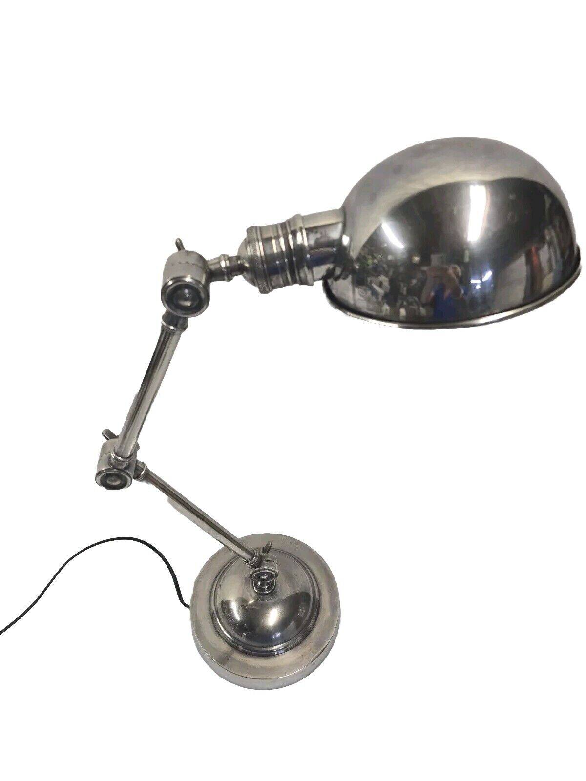 lampe de bureau articulée en laiton chromé