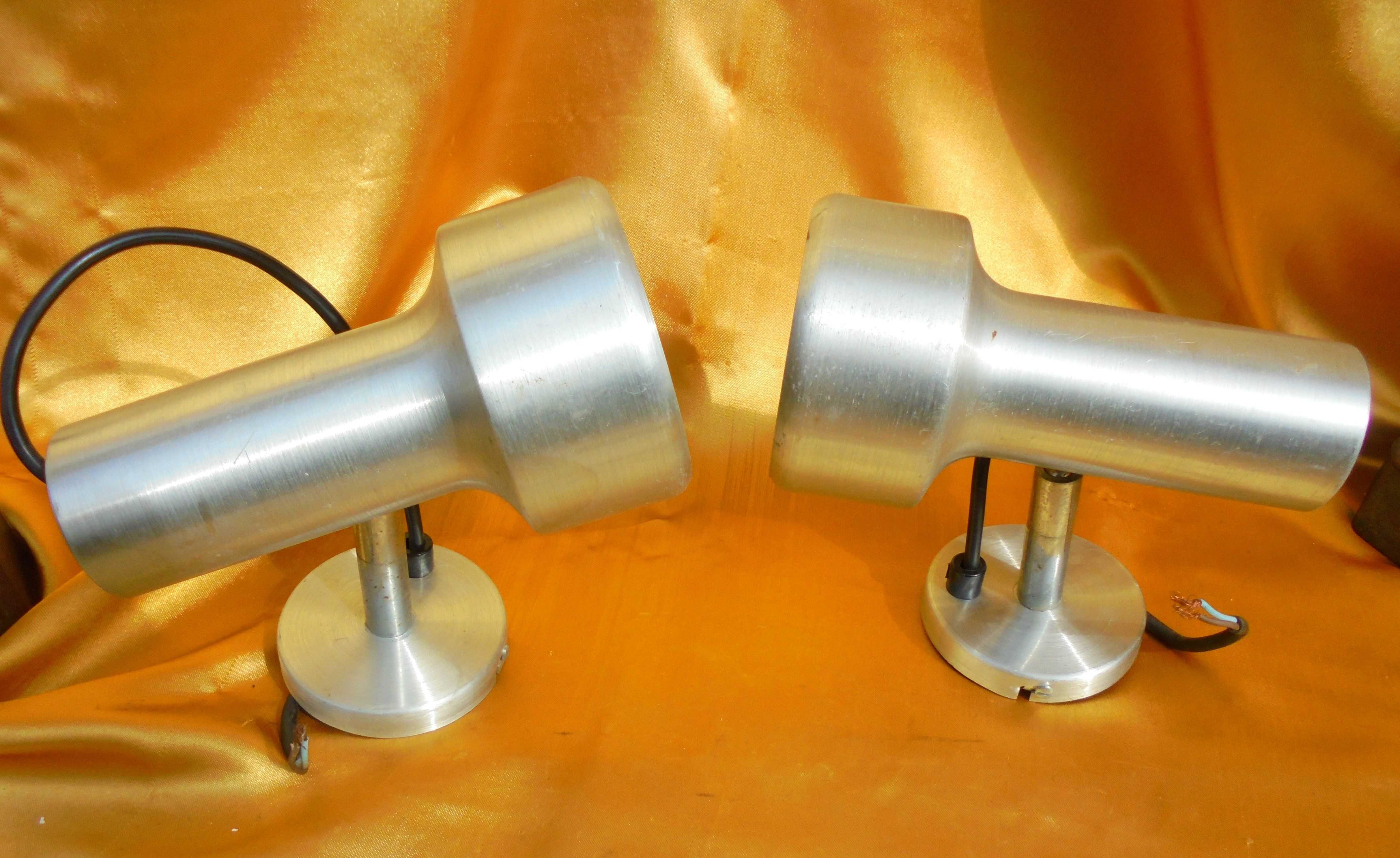 Pair of wall spots alu brushed vintage