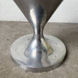 Brushed stainless steel console pedestal 1970