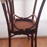 4 bistro chairs in curved wood and art nouveau patterns