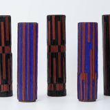 Mid Century Modern Pottery Mosaic Vases by Ritter, 1960s, Set of 5