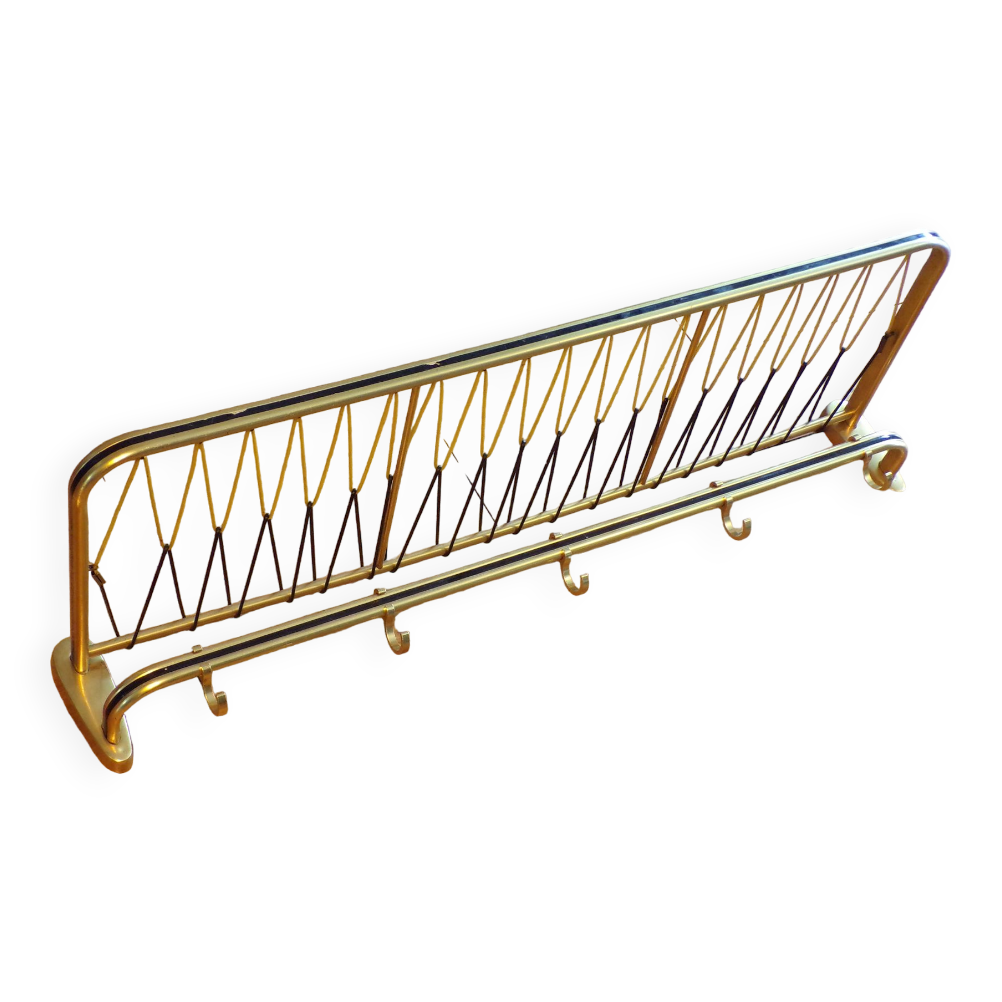 Vintage coat racks like train luggage racks