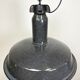 Large Industrial Grey Enamel Factory Lamp with Cast Iron Top, 1960s