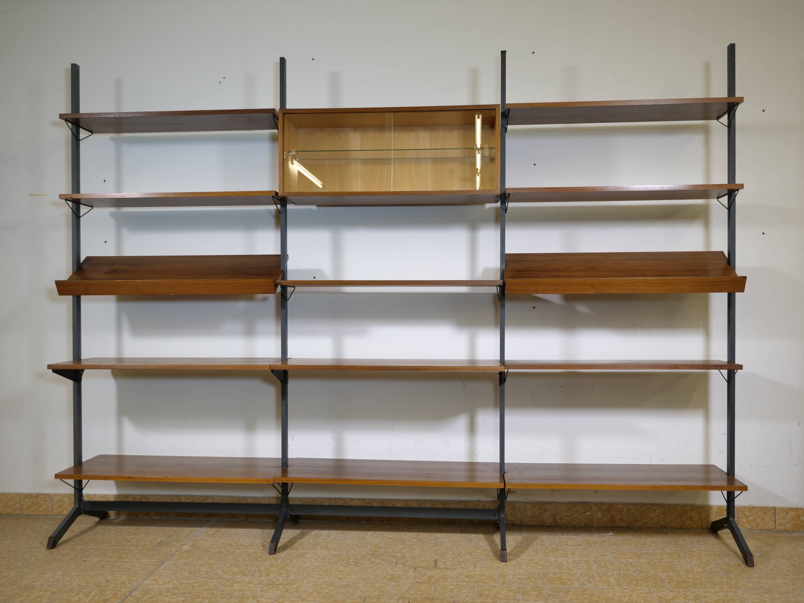 Free Standing Modular Teak Shelving System by Olof Pira, 1960s