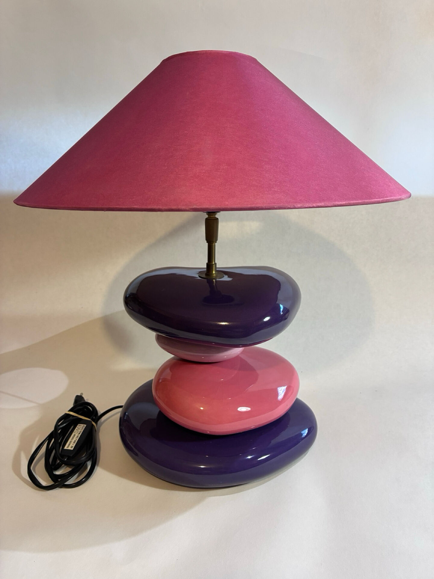François CHATAIN Table Lamp Violet/Pink Conical Shade E27 230V