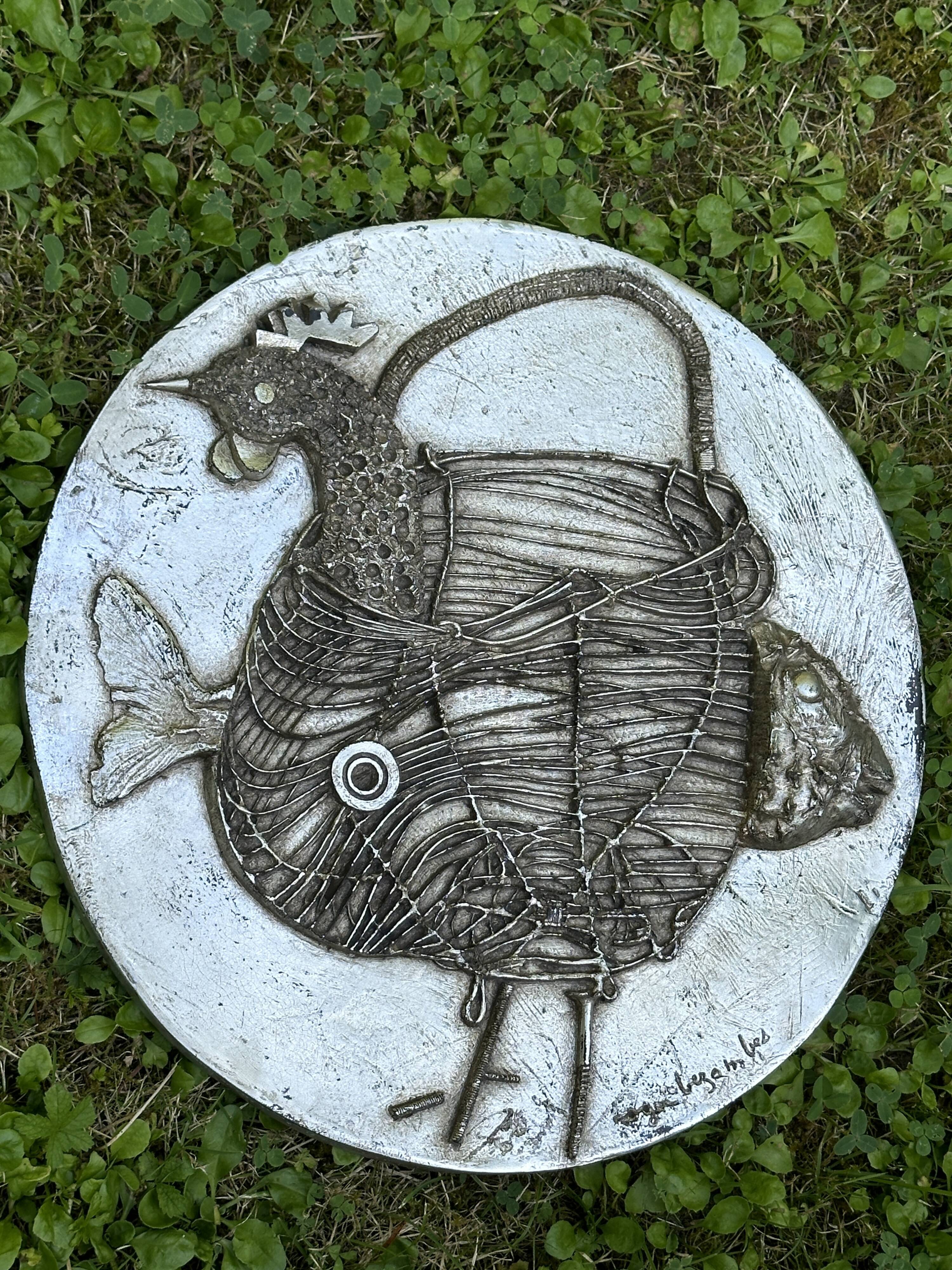 Roger Bezombes wall sculpture decor vintage design 60s