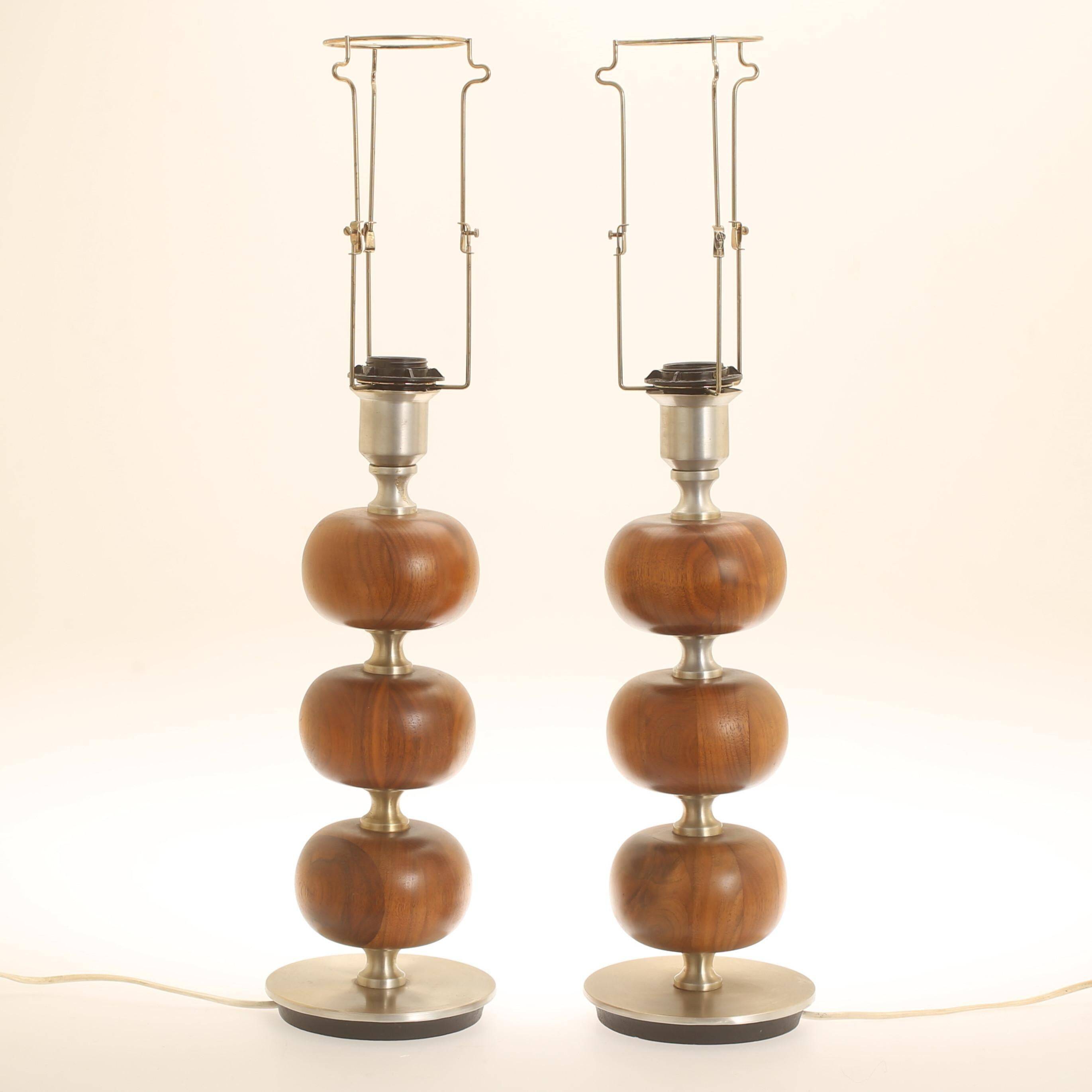 Pair of desk lamps by Henrik Blomqvist for Ab Stilarmatur, Tranas, Sweden, 1960.