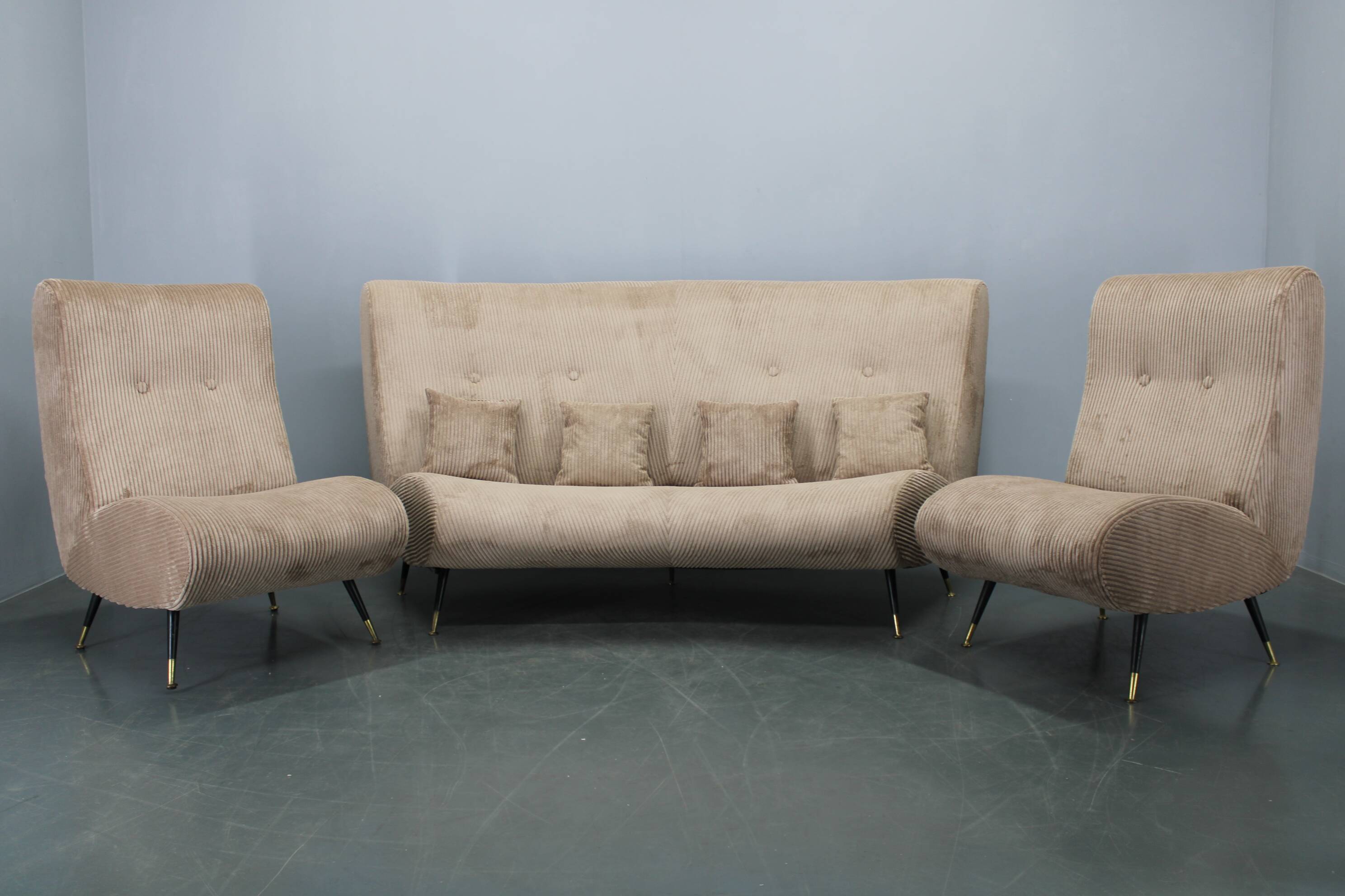 Gigi Radice for Minotti curved modular sofa, Italy, 1950s
