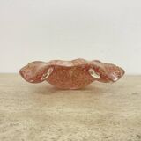 Mid century Murano glass pink bowl , 1970s