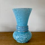 Vintage blue lichy glass vase