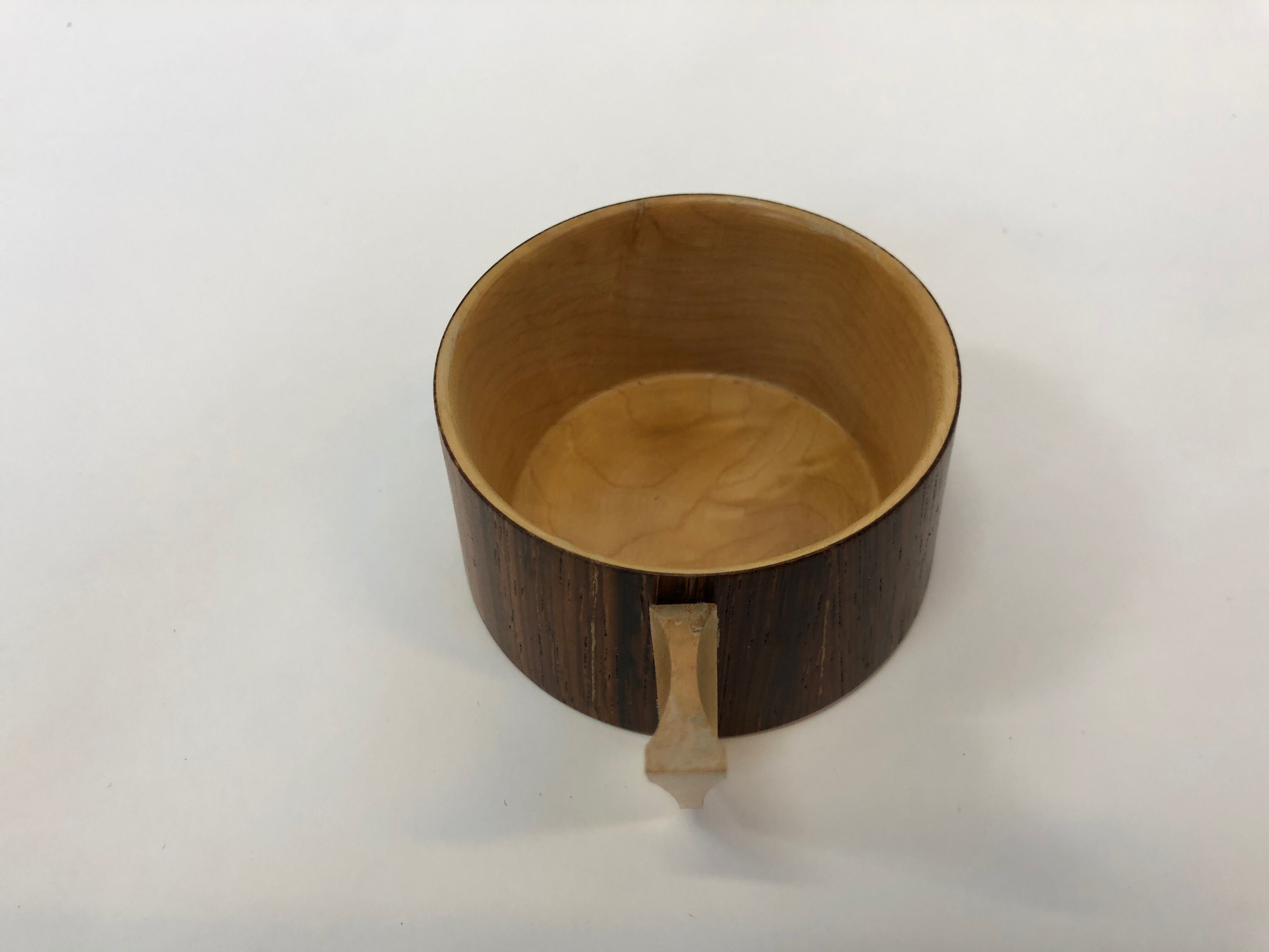 Vintage wooden cups and saucers in teak