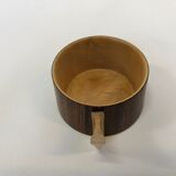 Vintage wooden cups and saucers in teak