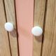wood and marble bedside table revamped in terracotta