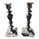 Pair of patinated metal baroque candlesticks – Louis XV style