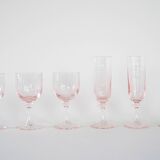 Set of pink glasses, French design, 1970s, made in France