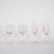 Set of pink glasses, French design, 1970s, made in France