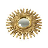 Large Gold Sun Mirror Sunburst Resine Convex 56cm
