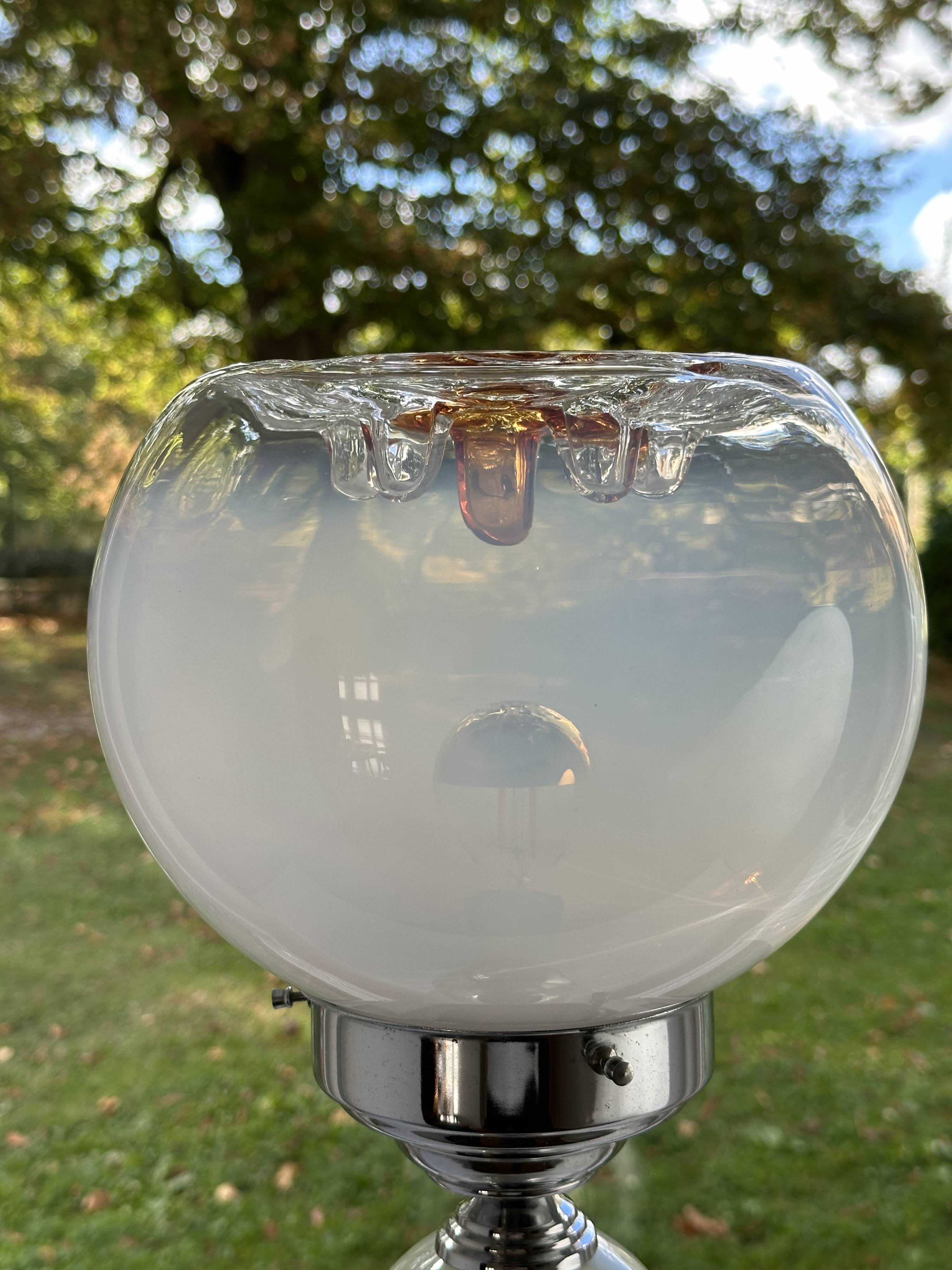 70s Murano blown glass lamp