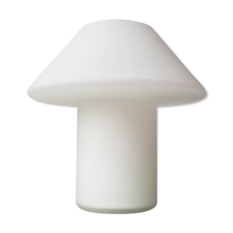 1980s white glass mushroom table lamp