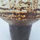Modernist brutalist standing vase chamotte stoneware shaded brown, ocher, ivory Scandinavian design 1970