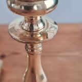 Pair of golden brass candle holders
