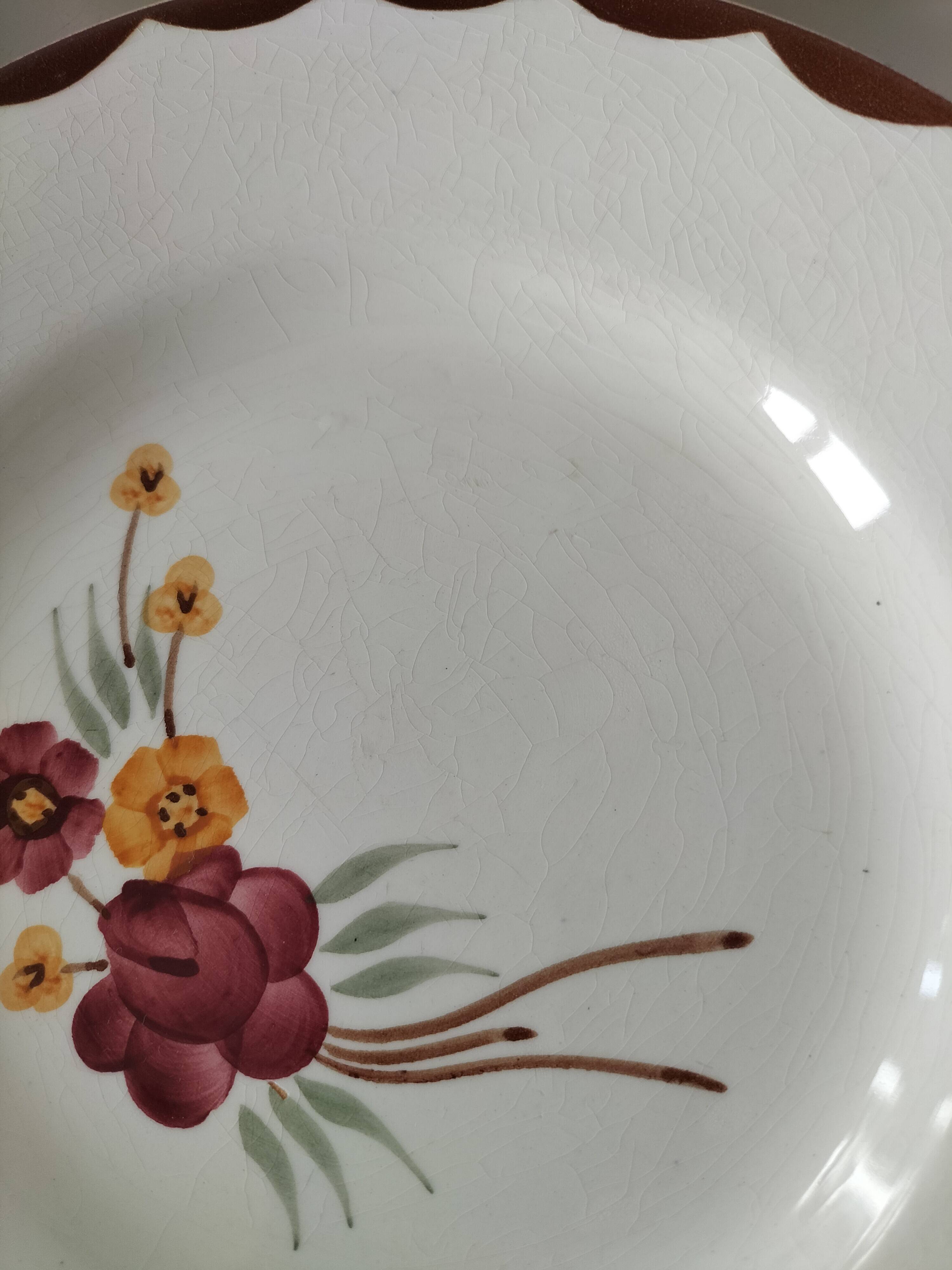 6 dessert plates HBCM Montereau model Huguette