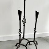 Ensemble de 3 bougeoirs en fer forgé