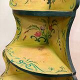 Louis XV style Venetian curved corner cupboard in lacquered wood